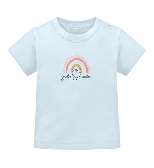 Regenbogen Geschwisterliebe große Schwester - Baby T-Shirt