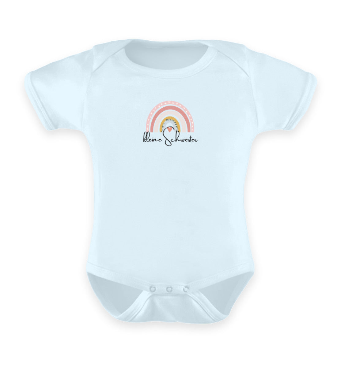 Regenbogen Geschwisterliebe kleine Schwester - Baby Body Kurzarm