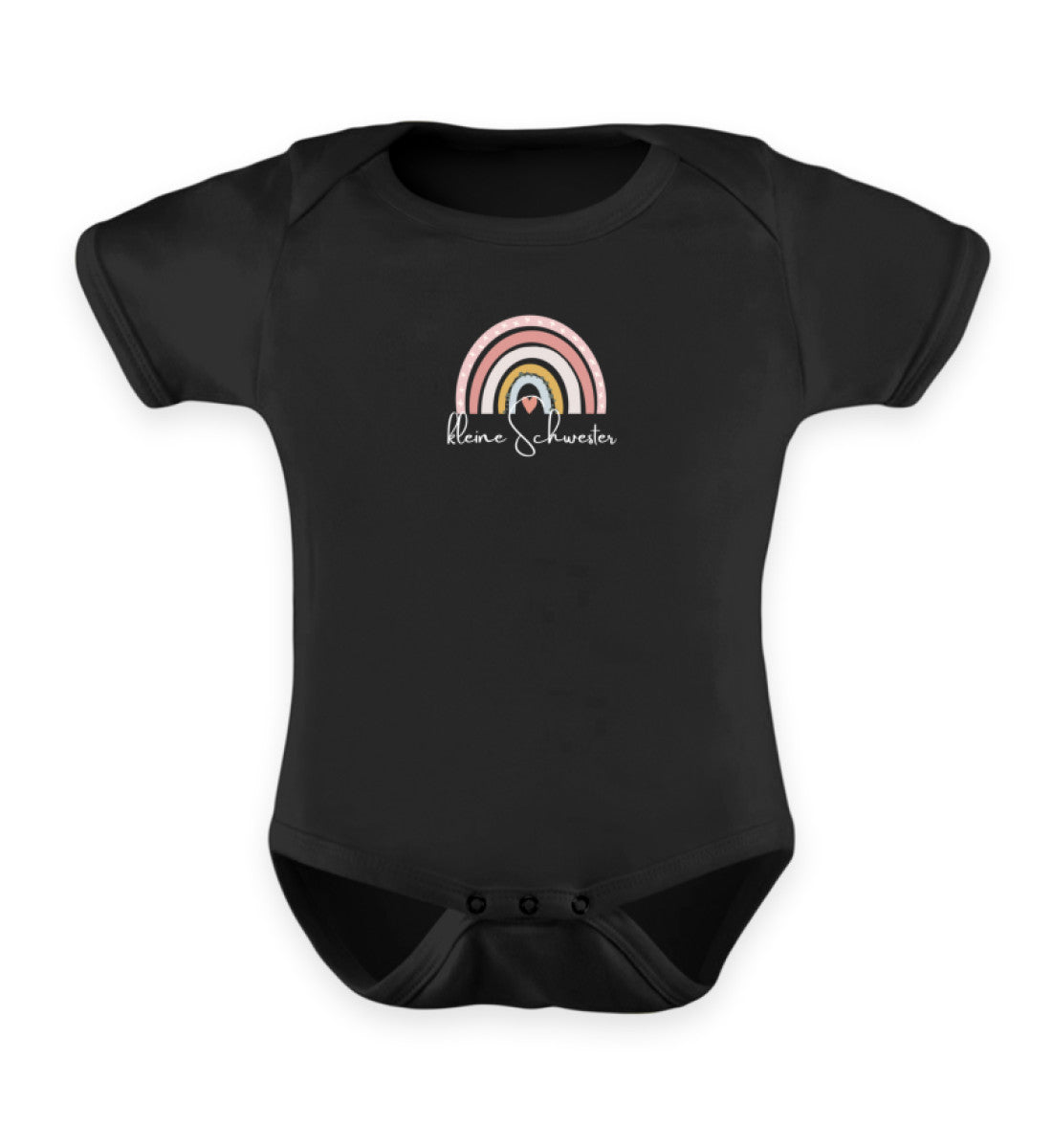 Regenbogen Geschwisterliebe kleine Schwester - Baby Body Kurzarm