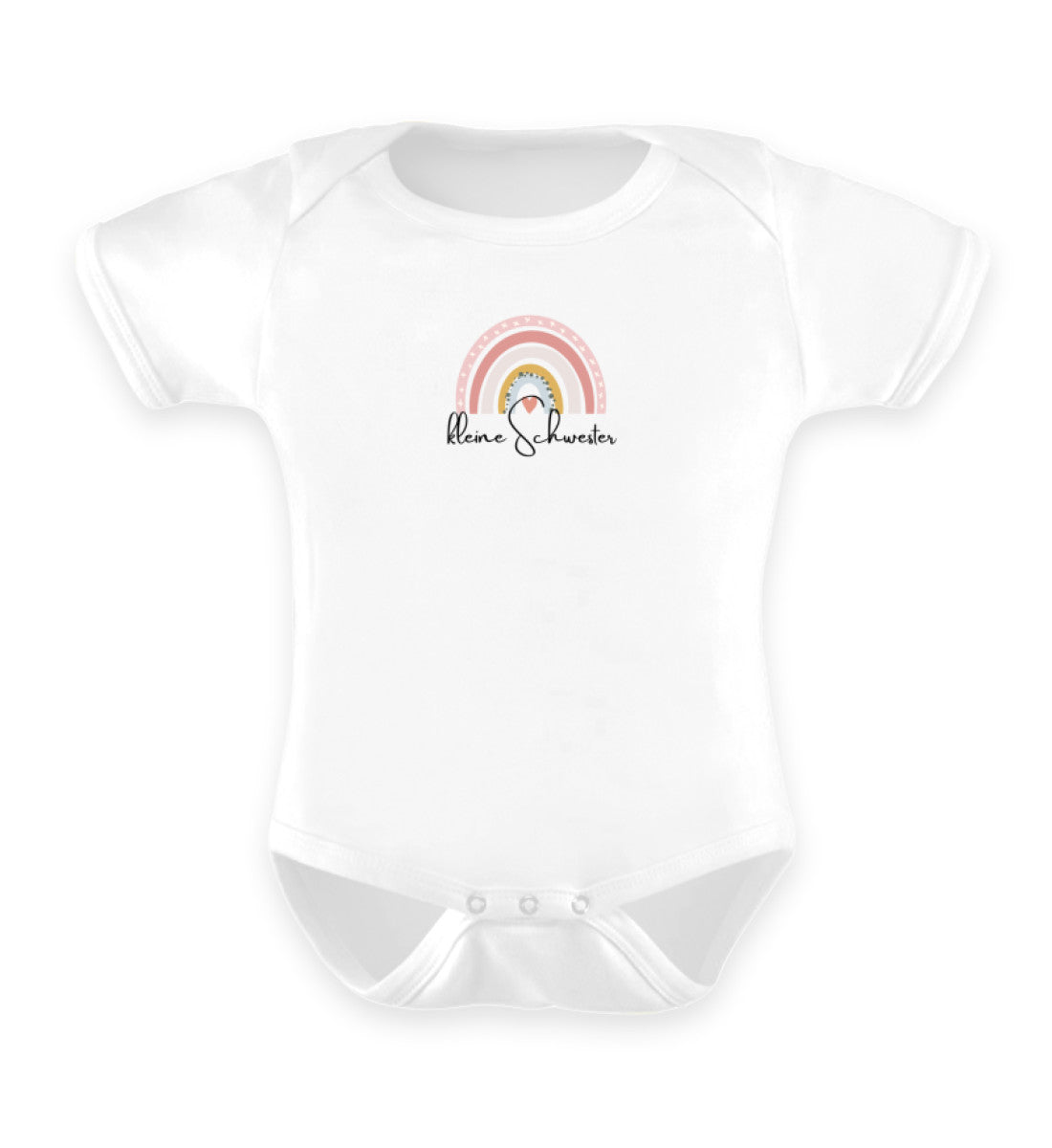 Regenbogen Geschwisterliebe kleine Schwester - Baby Body Kurzarm