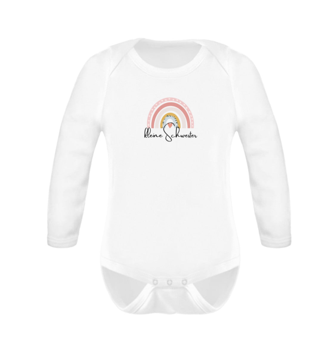 Regenbogen Geschwisterliebe kleine Schwester - Baby Body Langarm