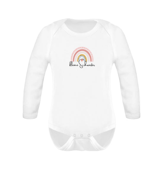 Regenbogen Geschwisterliebe kleine Schwester - Baby Body Langarm