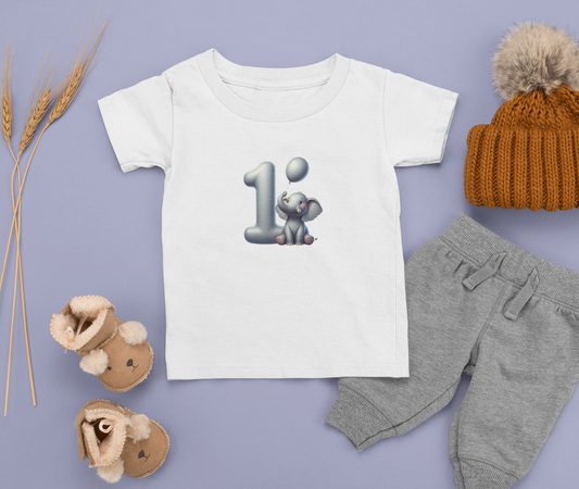 Elefantenzauber "Erster Geburtstag" - Baby T-Shirt Kurzarm