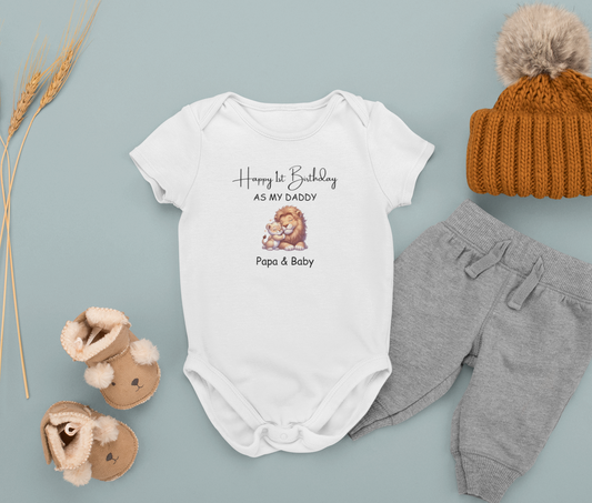 Erster Geburtstag als Papa - Baby Body Kurzarm personalisierbar