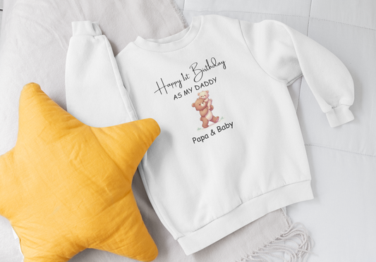 Erster Geburtstag als Papa - Baby Sweatshirt personalisierbar