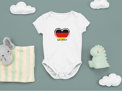 Deutschland Farben Herz - Baby Body kurzarm