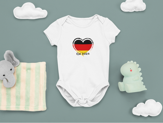 Deutschland Farben Herz - Baby Body kurzarm