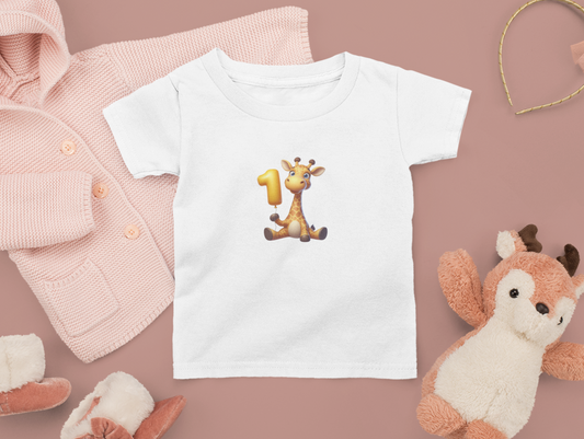 Giraffenfreude "Erster Geburtstag" - Baby T-Shirt