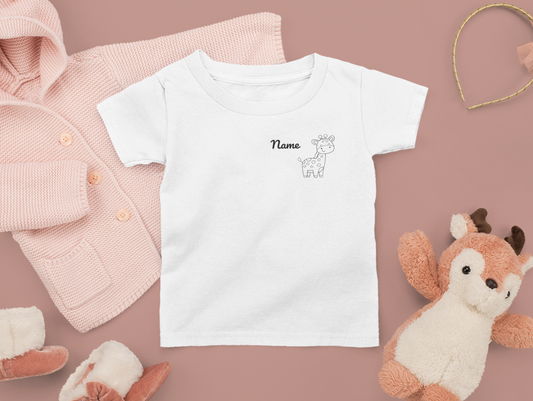 Giraffe personalisierbar  - Baby T-Shirt