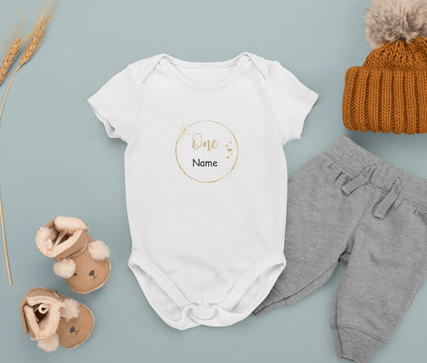 Goldenes Jubiläum "One" personalisierbar - Baby Body Kurzarm