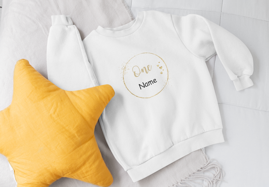 Goldenes Jubiläum "One" personalisierbar - Baby Sweatshirt