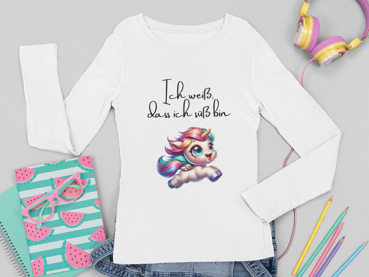 Süßes Einhorn - Baby Langarmshirt