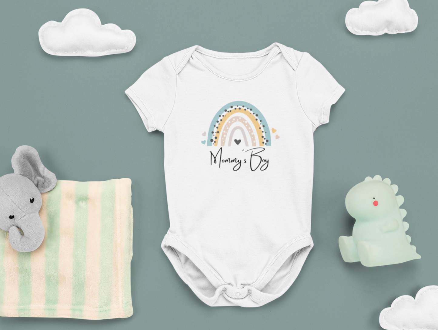 Mommy´s Boy Regenbogen - Baby Body Kurzarm