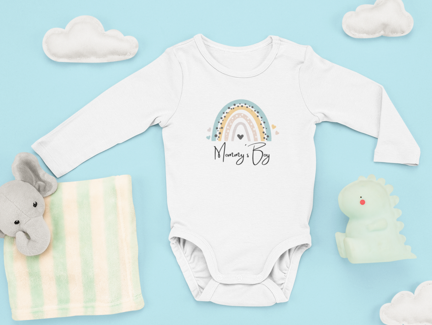 Mommy´s Boy Regenbogen - Baby Body Langarm