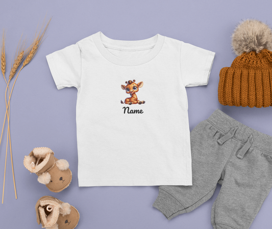Safari Glück personalisierbar - Giraffen Baby T-Shirt
