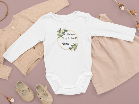 Welcome to the World personalisierbar - Baby Body Langarm